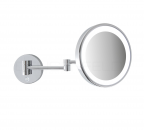 B-WARE: DEUSENFELD WL100CTA - Premium Akku LED Kosmetikspiegel, CTT - stufenlos einstellbarer Farbton von 2700-6500K, 6600mAh Lithium Akku, Ladegerät inkl. USB Kabel, LED Touch-Control, 10x Vergrößerung, Ø20cm, verdeckte Befestigung, chrom #85